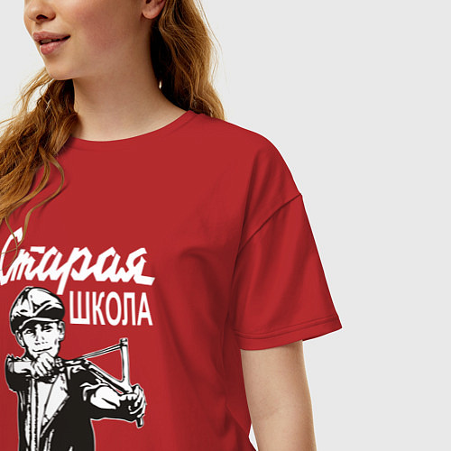 Женская футболка оверсайз Old school USSR / Красный – фото 3