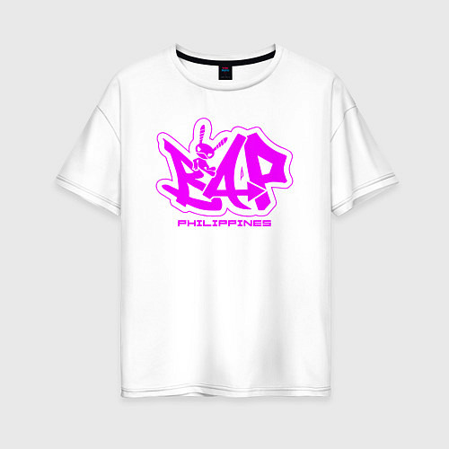Женская футболка оверсайз Эмблема группы bap / Белый – фото 1