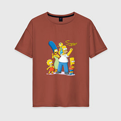 Женская футболка оверсайз Симпсоны - веселая семейка