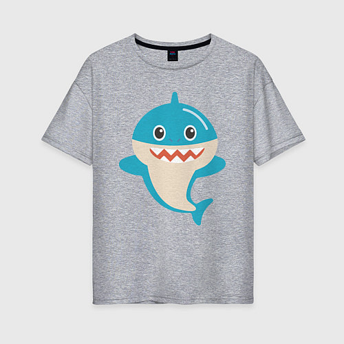 Женская футболка оверсайз Милая акулa / Меланж – фото 1