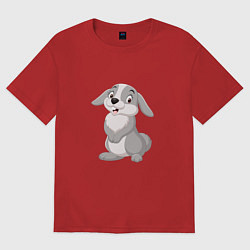Футболка оверсайз женская Милашка Кролик, цвет: красный