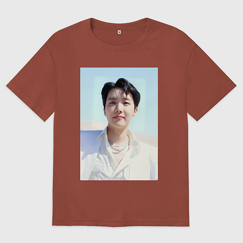 Женская футболка оверсайз Солнышко Джей-Хоуп / Кирпичный – фото 1