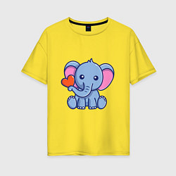 Женская футболка оверсайз Love Elephant