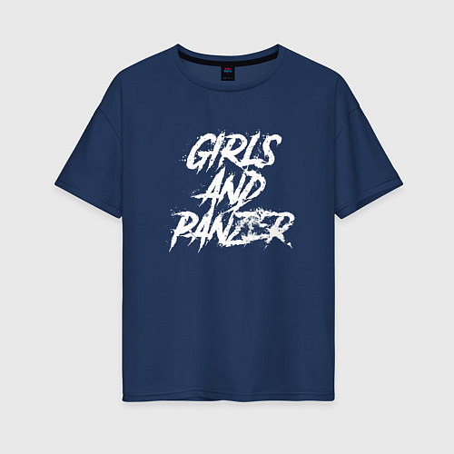Женская футболка оверсайз Girls und Panzer logo / Тёмно-синий – фото 1