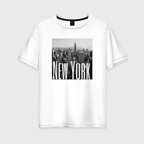 Женская футболка оверсайз New York city in picture / Белый – фото 1