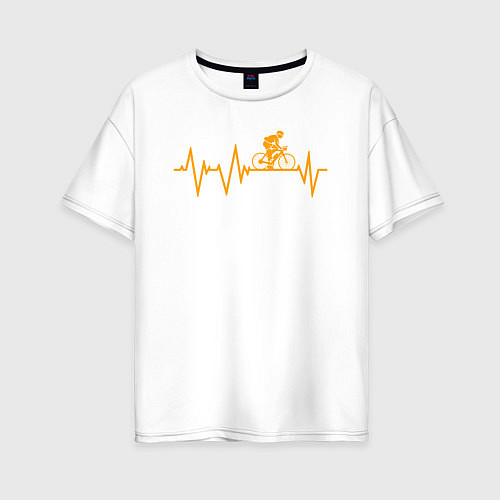 Женская футболка оверсайз Велоспорт в биении сердца / Белый – фото 1