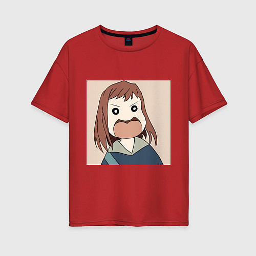 Женская футболка оверсайз Аниме FLCL - Мамими / Красный – фото 1