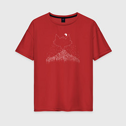 Женская футболка оверсайз Лисьи горы