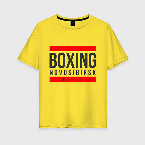 Женская футболка оверсайз Novosibirsk boxing team / Желтый – фото 1