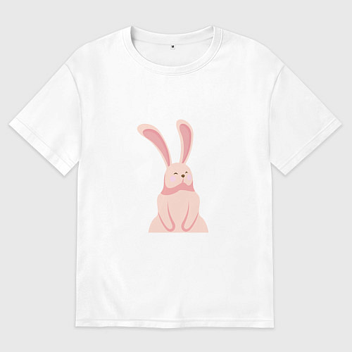 Женская футболка оверсайз Pink Bunny / Белый – фото 1