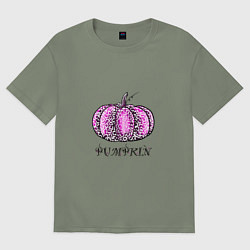 Женская футболка оверсайз Тыква с надписью
