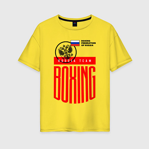 Женская футболка оверсайз Boxing russia national team / Желтый – фото 1
