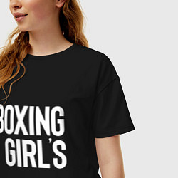 Футболка оверсайз женская Boxing girls, цвет: черный — фото 2