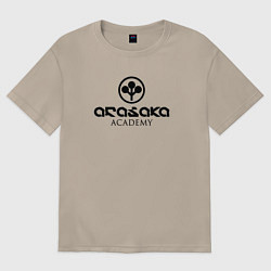 Футболка оверсайз женская Cyberpunk - Arasaka Academy, цвет: миндальный