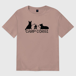 Женская футболка оверсайз Лагерь корги