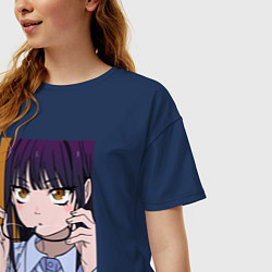 Футболка оверсайз женская Фудзимия, цвет: тёмно-синий — фото 2