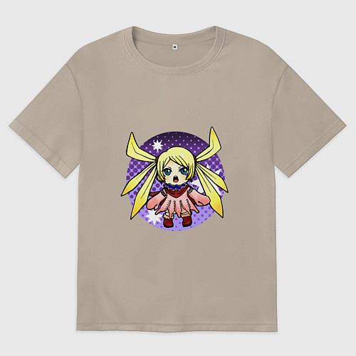 Женская футболка оверсайз Почтовая пчела - Ниша / Миндальный – фото 1