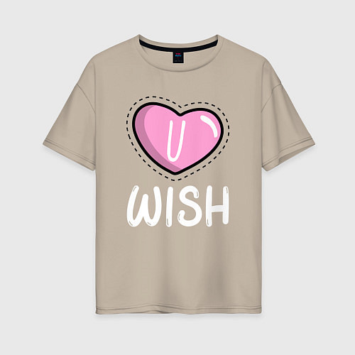 Женская футболка оверсайз U wish / Миндальный – фото 1