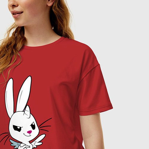 Женская футболка оверсайз Angel Bunny - my little pony - cartoon / Красный – фото 3