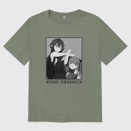 Женская футболка оверсайз Ирина Люминеск и Аня Симонян - Луна Лайка и Носфер / Авокадо – фото 1