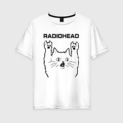 Женская футболка оверсайз Radiohead - rock cat