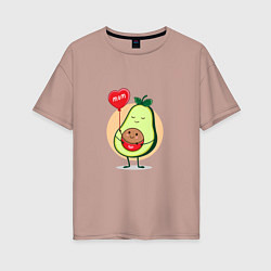 Женская футболка оверсайз Авокадо - мама и малыш