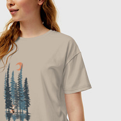 Футболка оверсайз женская Лисьи Деревья, цвет: миндальный — фото 2