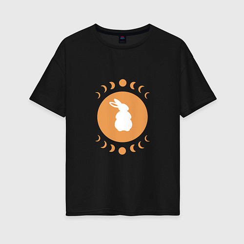 Женская футболка оверсайз Orange Rabbit / Черный – фото 1