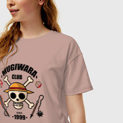 Футболка оверсайз женская Mugiwara club, цвет: пыльно-розовый — фото 2