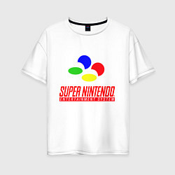 Женская футболка оверсайз Super nintendo logo