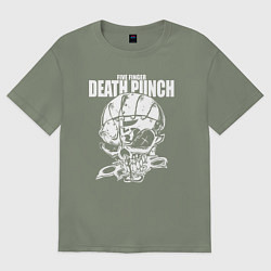 Футболка оверсайз женская FFDP skull, цвет: авокадо
