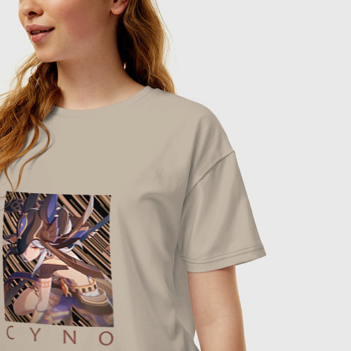 Женская футболка оверсайз Сайно Генерал махаматра / Миндальный – фото 3