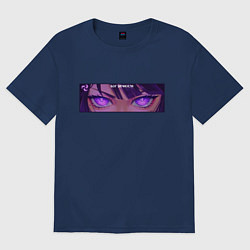 Футболка оверсайз женская Бог вечности - Шогун Райден, цвет: тёмно-синий