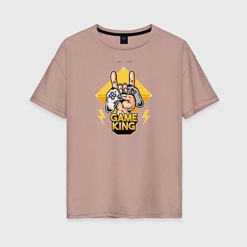 Женская футболка оверсайз Game king / Пыльно-розовый – фото 1