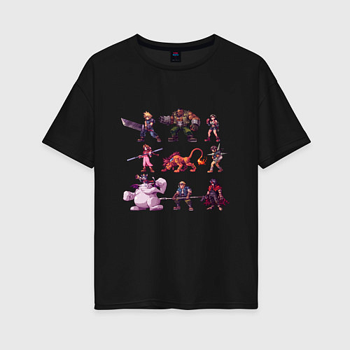 Женская футболка оверсайз Final Fantasy 7 Pixelart / Черный – фото 1