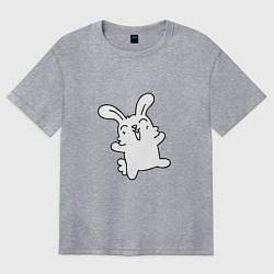 Футболка оверсайз женская Happy Bunny, цвет: меланж