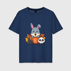 Женская футболка оверсайз Rabbit halloween
