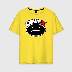 Футболка оверсайз женская Onyx - black logo, цвет: желтый