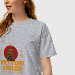 Футболка оверсайз женская Hattori hanzo убить билла, цвет: меланж — фото 2