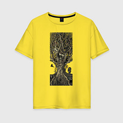Футболка оверсайз женская Nest tree, цвет: желтый