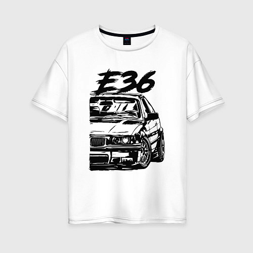 Женская футболка оверсайз BMW E36 / Белый – фото 1
