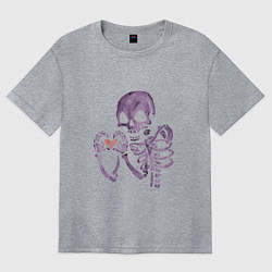 Футболка оверсайз женская С любовью, цвет: меланж