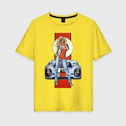 Женская футболка оверсайз Porsche - Motorsport - Girl