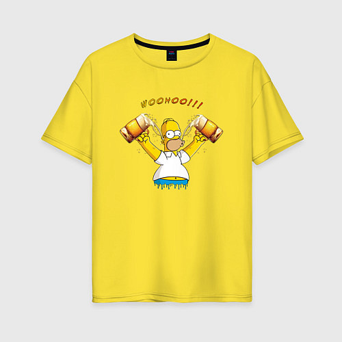 Женская футболка оверсайз Homer & Beer / Желтый – фото 1