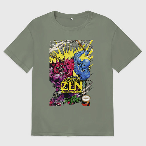 Женская футболка оверсайз Zen - intergalactic ninja / Авокадо – фото 1