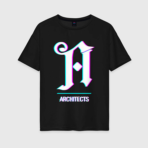 Женская футболка оверсайз Architects glitch rock / Черный – фото 1