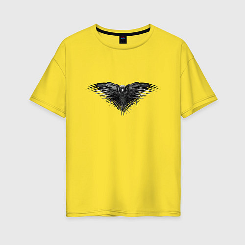 Женская футболка оверсайз Трехглазый ворон / Желтый – фото 1