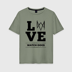 Футболка оверсайз женская Watch Dogs love classic, цвет: авокадо