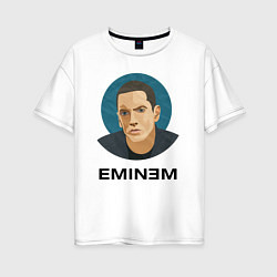 Футболка оверсайз женская Eminem поп-арт, цвет: белый