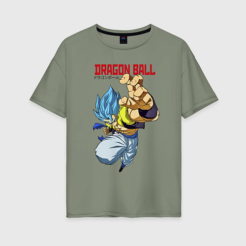 Женская футболка оверсайз Dragon Ball - Бросок / Авокадо – фото 1